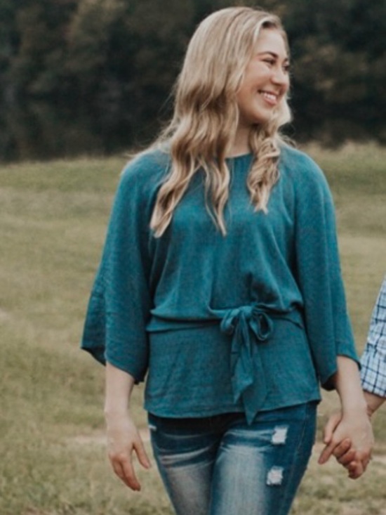 Blue Rain Tops - 🔴Blue Rain Slate Blue Tie-Waist Blouse🔴